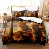 NDXRWDZR Çift Kişilik Nevresim 220 x 240 cm Yetişkin Aslan Gizli Fermuarlı Nevresim Takımı Yumuşak Anti-Alerji Mikrofiber Nevresim Takımı Nevresim ve 2 Yastık Kılıfı 50 x 80 cm