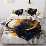 NDXRWDZR Çift Kişilik Nevresim 220 x 240 cm Yetişkin Bufalo Gizli Fermuarlı Nevresim Takımı Yumuşak Anti Alerji Mikrofiber Nevresim Takımı Nevresim ve 2 Yastık Kılıfı 50 x 80 cm