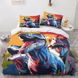 NDXRWDZR Çift Kişilik Nevresim 220 x 240 cm Yetişkin Dinozor Gizli Fermuarlı Nevresim Takımı Yumuşak Anti Alerji Mikrofiber Nevresim Takımı Nevresim ve 2 Yastık Kılıfı 50 x 80 cm