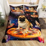 NDXRWDZR Çift Kişilik Nevresim 220 x 240 cm Yetişkin Fransız Bulldog Gizli Fermuarlı Nevresim Takımı Yumuşak Anti-Alerji Mikrofiber Nevresim Takımı Nevresim Takımı ve 2 Yastık Kılıfı 50 x 80 cm