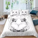 NDXRWDZR Çift Kişilik Nevresim 220 x 240 cm Yetişkin Gine domuzu Gizli Fermuarlı Nevresim Takımı Yumuşak Anti Alerji Mikrofiber Nevresim Takımı Nevresim Takımı ve 2 Yastık Kılıfı 50 x 80 cm