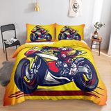 NDXRWDZR Çift Kişilik Nevresim 220 x 240 cm Yetişkin Güzel Motosiklet Gizli Fermuarlı Nevresim Takımı Yumuşak Anti Alerji Mikrofiber Nevresim Takımı Nevresim ve 2 Yastık Kılıfı 50 x 80 cm