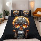 NDXRWDZR Çift Kişilik Nevresim 220 x 240 cm Yetişkin İskelet Gizli Fermuarlı Nevresim Takımı Yumuşak Anti-Alerji Mikrofiber Nevresim Takımı Nevresim ve 2 Yastık Kılıfı 50 x 80 cm