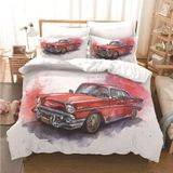 NDXRWDZR Çift Kişilik Nevresim 220 x 240 cm Yetişkin Klasik Araba Gizli Fermuarlı Nevresim Takımı Yumuşak Anti-Alerji Mikrofiber Nevresim Takımı Nevresim Takımı ve 2 Yastık Kılıfı 50 x 80 cm