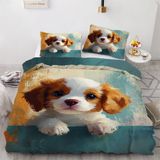 NDXRWDZR Çift Kişilik Nevresim 220 x 240 cm Yetişkin Kral Charles Spaniel Gizli Fermuarlı Nevresim Takımı Yumuşak Anti-Alerji Mikrofiber Nevresim Takımı Nevresim ve 2 Yastık Kılıfı 50 x 80 cm