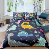 NDXRWDZR Çift Kişilik Nevresim 220 x 240 cm Yetişkin Mavi Dinozor Gizli Fermuarlı Nevresim Takımı Yumuşak Anti-Alerji Mikrofiber Nevresim Takımı Nevresim Takımı ve 2 Yastık Kılıfı 50 x 80 cm