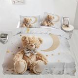 NDXRWDZR Çift Kişilik Nevresim 220 x 240 cm Yetişkin Oyuncak Ayı Gizli Fermuarlı Nevresim Takımı Yumuşak Anti Alerji Mikrofiber Nevresim Takımı Nevresim ve 2 Yastık Kılıfı 50 x 80 cm