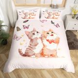 NDXRWDZR Çift Kişilik Nevresim 220 x 240 cm Yetişkin Pembe Kedi Gizli Fermuarlı Nevresim Takımı Yumuşak Anti-Alerji Mikrofiber Nevresim Takımı Nevresim Takımı ve 2 Yastık Kılıfı 50 x 80 cm