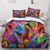 NDXRWDZR Çift Kişilik Nevresim 220 x 240 cm Yetişkin Renkli Dinozor Gizli Fermuarlı Nevresim Takımı Yumuşak Anti-Alerji Mikrofiber Nevresim Takımı Nevresim Takımı ve 2 Yastık Kılıfı 50 x 80 cm