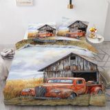 NDXRWDZR Çift Kişilik Nevresim 220 x 240 cm Yetişkin Retro Kamyon Gizli Fermuarlı Nevresim Takımı Yumuşak Anti-Alerji Mikrofiber Nevresim Takımı Nevresim Takımı ve 2 Yastık Kılıfı 50 x 80 cm