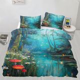 NDXRWDZR Çift Kişilik Nevresim 220 x 240 cm Yetişkin Rüya Ormanı Gizli Fermuarlı Nevresim Takımı Yumuşak Anti Alerji Mikrofiber Nevresim Takımı Nevresim ve 2 Yastık Kılıfı 50 x 80 cm