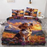 NDXRWDZR Çift Kişilik Nevresim 220 x 240 cm Yetişkin Tavşan Köpeği Gizli Fermuarlı Nevresim Takımı Yumuşak Anti Alerji Mikrofiber Nevresim Takımı Nevresim Takımı ve 2 Yastık Kılıfı 50 x 80 cm