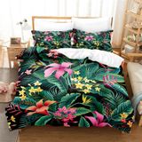 NDXRWDZR Çift Kişilik Nevresim 220 x 240 cm Yetişkin Yeşil Bitki Gizli Fermuarlı Nevresim Takımı Yumuşak Anti-Alerji Mikrofiber Nevresim Takımı Nevresim ve 2 Yastık Kılıfı 50 x 80 cm