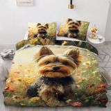 NDXRWDZR Çift Kişilik Nevresim 220 x 240 cm Yetişkin Yorkshire Terrier Nevresim Takımı Gizli Fermuarlı Yumuşak Anti-Alerji Mikrofiber Nevresim Takımı Nevresim ve 2 Yastık Kılıfı 50 x 80 cm