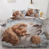 NDXRWDZR Çift Kişilik Nevresim Takımı, Cocker Spaniel Nevresim Takımı, Fermuarlı Kapama, Aldults Çocuklar için Yumuşak Hipoalerjenik Mikrofiber Yorgan Kılıfı 200x200 cm + 2 Yastık Kılıfı 50x75 cm