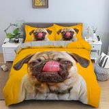 NDXRWDZR Çift Kişilik Nevresim Takımı, Pug Nevresim Takımı, Fermuarlı Kapama, Aldults Çocuklar için Yumuşak Hipoalerjenik Mikrofiber Yorgan Kılıfı 200x200 cm + 2 Yastık Kılıfı 50x75 cm