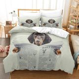 NDXRWDZR Çift Kişilik Nevresim Takımı, Sevimli Köpek Nevresim Takımı, Fermuarlı Kapama, Aldults Çocuklar için Yumuşak Hipoalerjenik Mikrofiber Yorgan Kılıfı 200x200 cm + 2 Yastık Kılıfı 50x75 cm