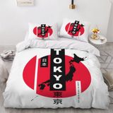 NDXRWDZR Çift Kişilik Nevresim Takımı Tokyo, Japonya Nevresim Fermuarlı Kapamalı Yatak Örtüsü Aldults Çocuklar için Yumuşak Hipoalerjenik Mikrofiber Yorgan Kılıfı 200x200 cm + 2 Yastık Kılıfı 50x75 cm
