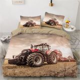 NDXRWDZR Çift Kişilik Nevresim Takımı, Traktör Nevresim Takımı, Fermuarlı Kapama, Aldults Çocuklar için Yumuşak Hipoalerjenik Mikrofiber Yorgan Kılıfı 200x200 cm + 2 Yastık Kılıfı 50x75 cm