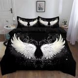 NDXRWDZR Çocuk Tek Kişilik Nevresim 135 x 200 cm Beyaz Melek Kanatları Gizli Fermuarlı Nevresim Takımı Mikrofiber Yumuşak Nefes Alabilir Nevresim Takımı Nevresim Takımı ve 2 Yastık Kılıfı 50 x 80 cm