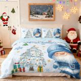 NDXRWDZR Çocuk Tek Kişilik Nevresim 135 x 200 cm Noel Baba Gizli Fermuarlı Nevresim Takımı Mikrofiber Yumuşak Nefes Alabilir Nevresim Takımı Nevresim Takımı ve 2 Yastık Kılıfı 50 x 80 cm