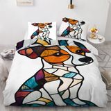 NDXRWDZR Jack Russell Terrier nevresim takımı, 220 x 240 cm, fermuarlı, kilitli, yetişkinler ve çocuklar için, yumuşak, nefes alan mikro elyaf nevresim + 2 yastık kılıfı 80 x 80 cm