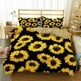 NDXRWDZR King Size Nevresim Takımı, Ayçiçeği Nevresim Takımı, Fermuarlı Kapama, Aldults Çocuklar için Yumuşak Hipoalerjenik Mikrofiber Yorgan Kılıfı 230x220 cm + 2 Yastık Kılıfı 50x75 cm