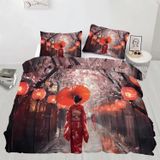 NDXRWDZR King Size Nevresim Takımı Bayan Kimono Tarzı Nevresim Fermuarlı Nevresim Takımı Aldults Çocuklar için Yumuşak Hipoalerjenik Mikrofiber Yorgan Kılıfı 230x220 cm + 2 Yastık Kılıfı 50x75 cm