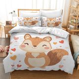 NDXRWDZR King Size Nevresim Takımı, Fermuarlı Sincap Nevresim Takımı, Aldults Çocuklar için Yumuşak Hipoalerjenik Mikrofiber Yorgan Kılıfı 230x220 cm + 2 Yastık Kılıfı 50x75 cm
