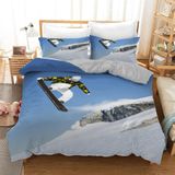 NDXRWDZR King Size Nevresim Takımı Kayak Nevresim Takımı Fermuarlı Nevresim Takımı Aldults Çocuklar için Yumuşak Hipoalerjenik Mikrofiber Yorgan Kılıfı 230x220 cm + 2 Yastık Kılıfı 50x75 cm