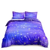 NDXRWDZR King Size Nevresim Takımı Mavi Yıldız Nevresim Fermuarlı Nevresim Takımı Aldults Çocuklar için Yumuşak Hipoalerjenik Mikrofiber Yorgan Kılıfı 230x220 cm + 2 Yastık Kılıfı 50x75 cm