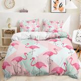 NDXRWDZR King Size Nevresim Takımı Pembe Flamingo Nevresim Takımı Fermuarlı Nevresim Takımı Aldults Çocuklar için Yumuşak Hipoalerjenik Mikrofiber Yorgan Kılıfı 230x220 cm + 2 Yastık Kılıfı 50x75 cm