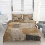 NDXRWDZR King Size Nevresim Takımı, Retro Gazete Nevresim Takımı, Fermuarlı Kapamalı Yatak Seti, Aldults Çocuklar için Yumuşak Hipoalerjenik Mikrofiber Yorgan Kılıfı 230x220 cm + 2 Yastık Kılıfı 50x75