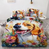 NDXRWDZR King Size Nevresim Takımı, Sevimli Beagle Nevresim Takımı, Fermuarlı Kapamalı Yatak Seti, Aldults Çocuklar için Yumuşak Hipoalerjenik Mikrofiber Yorgan Kılıfı 230x220 cm + 2 Yastık Kılıfı