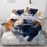 NDXRWDZR King Size Nevresim Takımı Siyah Buffalo Nevresim Takımı Fermuarlı Nevresim Takımı Aldults Çocuklar için Yumuşak Hipoalerjenik Mikrofiber Yorgan Kılıfı 230x220 cm + 2 Yastık Kılıfı 50x75 cm