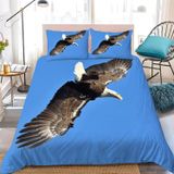 NDXRWDZR King Size Nevresim Takımı Siyah Kartal Nevresim Fermuarlı Nevresim Takımı Aldults Çocuklar için Yumuşak Hipoalerjenik Mikrofiber Yorgan Kılıfı 230x220 cm + 2 Yastık Kılıfı 50x75 cm