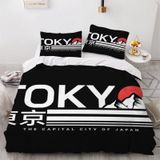 NDXRWDZR King Size Nevresim Takımı Tokyo Japonya Nevresim Fermuarlı Nevresim Takımı Aldults Çocuklar için Yumuşak Hipoalerjenik Mikrofiber Yorgan Kılıfı 230x220 cm + 2 Yastık Kılıfı 50x75 cm
