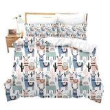 NDXRWDZR Nevresim 90 x 190 Alpaka Çocuk Nevresim Takımı Tek Kişilik Fermuarlı Rahat Nefes Alabilir Mikrofiber Nevresim ve 2 Yastık Kılıfı 65 x 65 cm