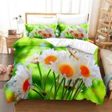 NDXRWDZR Nevresim 90 x 190 Çocuk Beyaz Papatya Tek Kişilik Nevresim Takımı Fermuarlı Rahat Nefes Alabilir Mikrofiber Nevresim ve 2 Yastık Kılıfı 65 x 65 cm