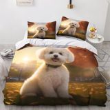 NDXRWDZR Nevresim 90 x 190 Çocuk Bichon Frisé Beyaz Tek Kişilik Nevresim Takımı Fermuarlı Rahat Nefes Alabilir Mikrofiber Nevresim ve 2 Yastık Kılıfı 65 x 65 cm