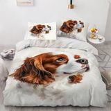 NDXRWDZR Nevresim 90 x 190 Çocuk Cavalier King Charles Spaniel Tek Kişilik Nevresim Takımı Fermuarlı Rahat Nefes Alabilir Mikrofiber Nevresim ve 2 Yastık Kılıfı 65 x 65 cm