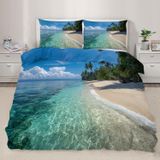 NDXRWDZR Nevresim 90 x 190 Çocuk Hawaii Plaj Nevresim Takımı Tek Kişilik Fermuarlı Rahat Nefes Alabilir Mikrofiber Nevresim ve 2 Yastık Kılıfı 65 x 65 cm