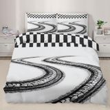 NDXRWDZR Nevresim 90 x 190 Çocuk Yarış Pisti Tek Kişilik Nevresim Takımı Fermuarlı Rahat Nefes Alabilir Mikrofiber Nevresim ve 2 Yastık Kılıfı 65 x 65 cm