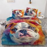 NDXRWDZR Nevresim 90 x 190 İngiliz Bulldog Çocuk Tek Kişilik Nevresim Takımı Fermuarlı Rahat Nefes Alabilir Mikrofiber Nevresim ve 2 Yastık Kılıfı 65 x 65 cm