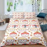NDXRWDZR Nevresim 90 x 190 Japon Sushi Çocuk Nevresim Takımı Tek Kişilik Fermuarlı Rahat Nefes Alabilir Mikrofiber Nevresim ve 2 Yastık Kılıfı 65 x 65 cm