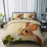 NDXRWDZR Nevresim 90 x 190 Sarı Tavşan Çocuk Nevresim Takımı Tek Kişilik Fermuarlı Rahat Nefes Alabilir Mikrofiber Nevresim ve 2 Yastık Kılıfı 65 x 65 cm