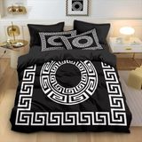 NDXRWDZR Nevresim 90 x 190 Yunan Çocuk Nevresim Takımı Tek Kişilik Fermuarlı Rahat Nefes Alabilir Mikrofiber Nevresim ve 2 Yastık Kılıfı 65 x 65 cm