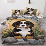 NDXRWDZR nevresim örtüsü 90 Bern dağ köpeği yorgan kızlar için 90 yaş yatağı fermuarlı yumuşak nefes alabilen mikrofiber nordik kılıflar 150 x 220 cm + 2 yastık kılıfı 50 x 80 cm
