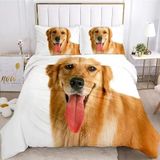 NDXRWDZR nevresim örtüsü 90 çocuk köpek köpek altın yorgan yorgan kızlar için 90 yaş yatağı fermuarlı yumuşak nefes alabilen mikrofiber nordik kılıflar 150 x 220 cm + 2 yastık kılıfı 50 x 80 cm