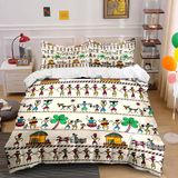 NDXRWDZR Nevresim takımı, 220 x 240, Afrika kökü, fermuarlı nevresim takımı, yetişkinler ve çocuklar için, yumuşak, nefes alan mikrofiber nevresim + 2 yastık kılıfı 80 x 80 cm